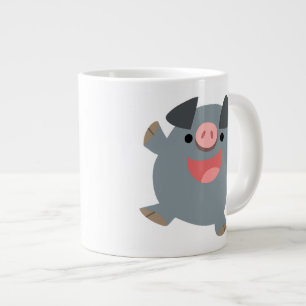 Cute Cartoon Bouncy Pig Jumbo Mug