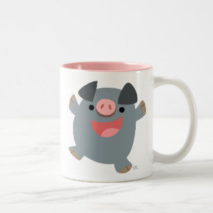Cute Cartoon Bouncy Pig Mug