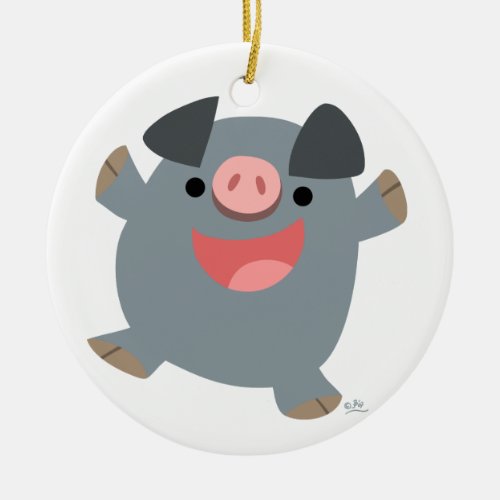 Cute Cartoon Bouncy Pig Ornament