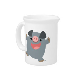 Cute Cartoon Bouncy Pig Pitcher
