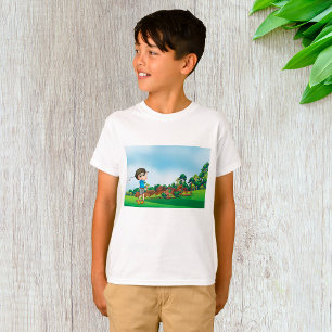 Cute Cartoon Boy Golfing Fun Golf Lover Design  T-Shirt