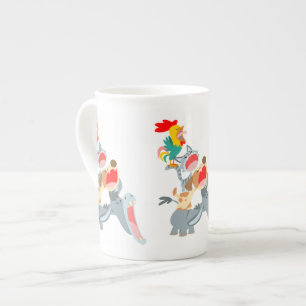 Cute Cartoon Bremen Town Musicians Bone China Mug