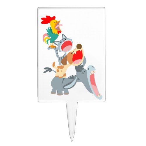 Cute Cartoon Bremen Town Musicians Cake Pick