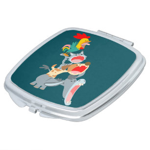 Cute Cartoon Bremen Town Musicians Compact Mirror