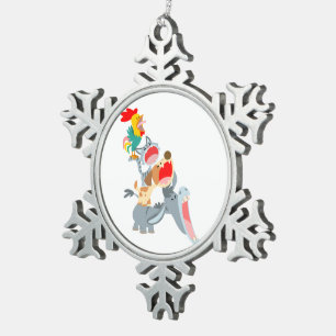 Cute Cartoon Bremen Town Musicians Pewter Ornament