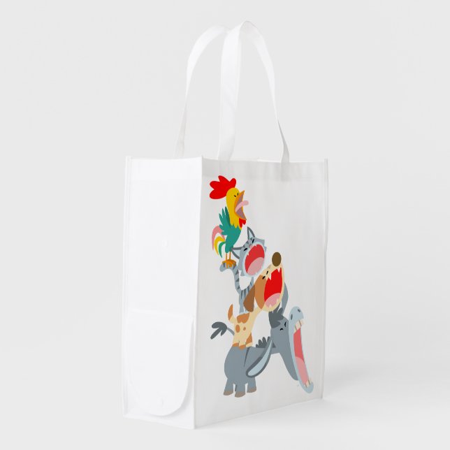 Cute Cartoon Bremen Town Musicians Reusable Bag (Front Side)