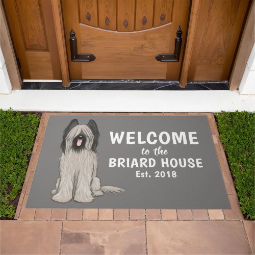 Cute Cartoon Briard Dog Lovers Personalized Doormat
