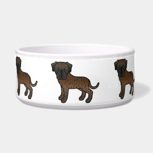 Cute Cartoon Brindle Old English Mastiff Dogs Bowl