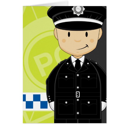 Cute Cartoon British Policeman Cards (Front)