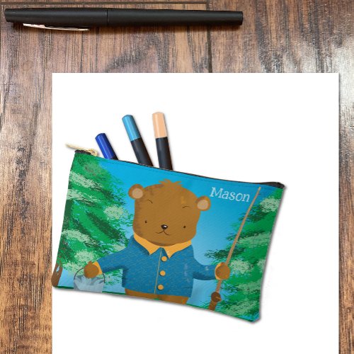 Cute Cartoon Brown Bear Kid Pencil Pouch