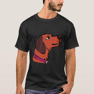 Cute Cartoon Brown Dog with Pink Collar Sweet Pup T-Shirt