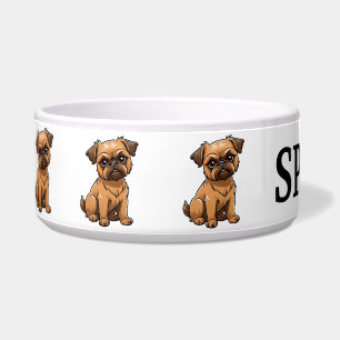 Cute Cartoon Brussels Griffon Personalize Bowl