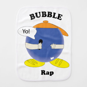 Cute Cartoon Bubble Character Saying "Yo!"  Burp Cloth