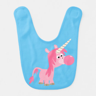 Cute Cartoon Bubble Gum Unicorn Baby Bib