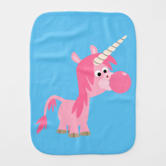 Cute Cartoon Bubble Gum Unicorn Burp Cloth