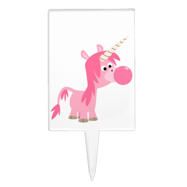 Cute Cartoon Bubble Gum Unicorn Cake Pick (Front)