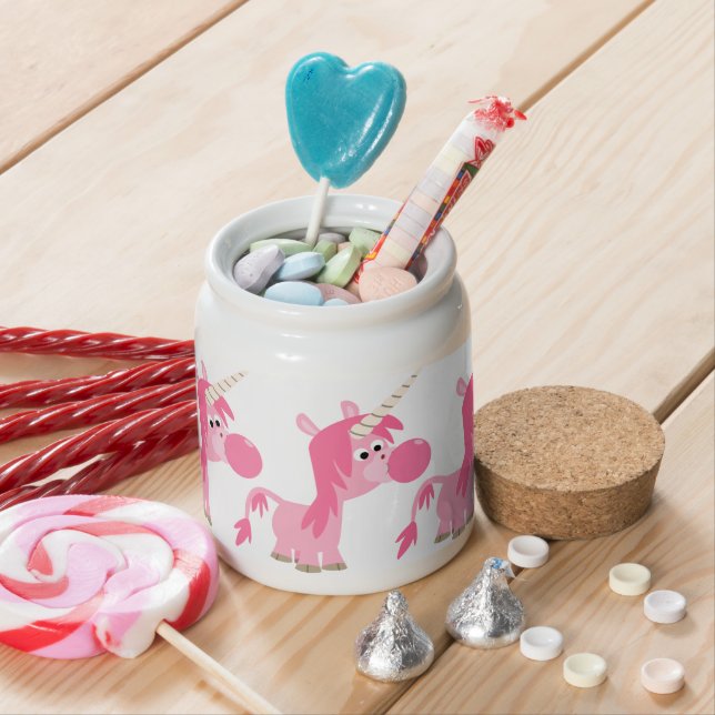 Cute Cartoon Bubble Gum Unicorn Candy Jar (In Situ)