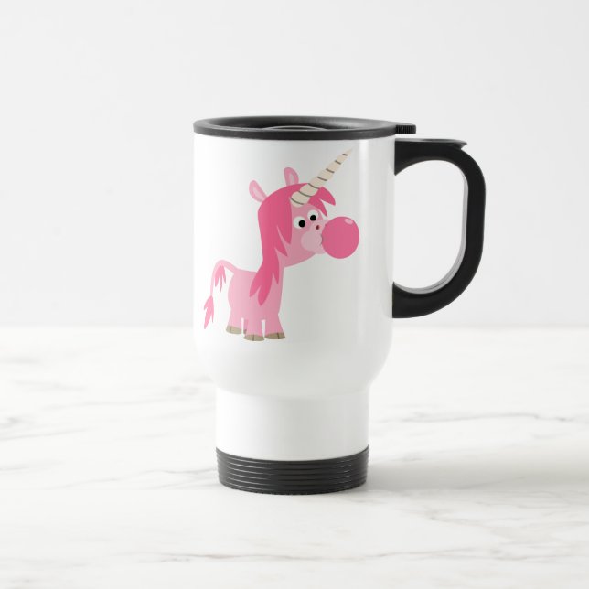 Cute Cartoon Bubble Gum Unicorn Commuter Mug (Right)
