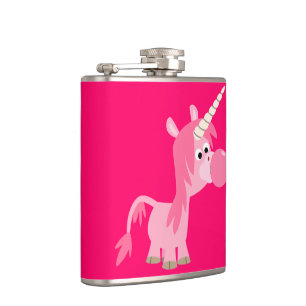 Cute Cartoon Bubble Gum Unicorn Hip Flask