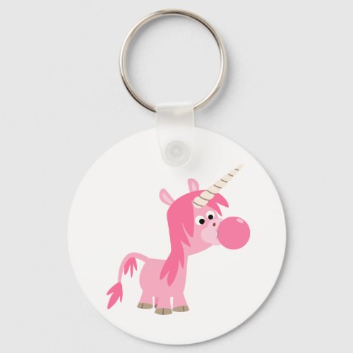 Cute Cartoon Bubble Gum Unicorn Keychain