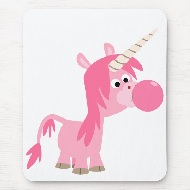Cute Cartoon Bubble Gum Unicorn Mousepad (Front)