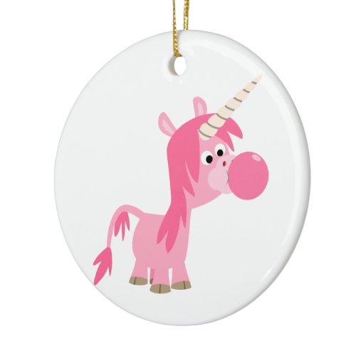 Cute Cartoon Bubble Gum Unicorn Ornament