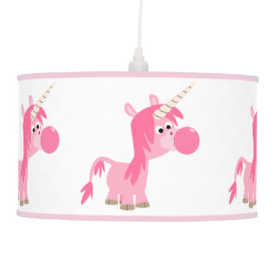 Cute Cartoon Bubble Gum Unicorn Pendant Lamp