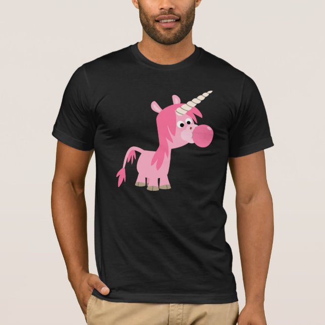 Cute Cartoon Bubble Gum Unicorn T-Shirt (Front)