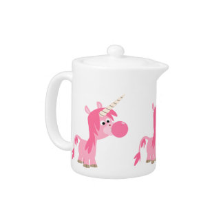 Cute Cartoon Bubble Gum Unicorn Teapot