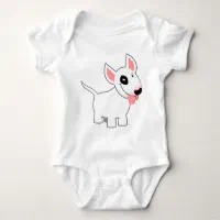Cute Cartoon Bull Terrier Baby Clothing Baby Bodysuit | Zazzle