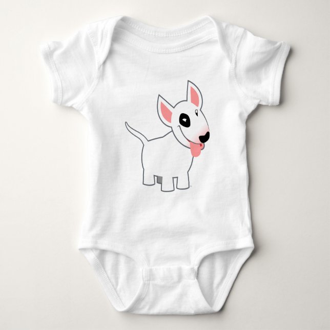 Cute Cartoon Bull Terrier Baby Clothing Baby Bodysuit (Front)