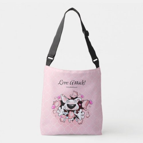 Cute cartoon Bull Terrier bag Love attack