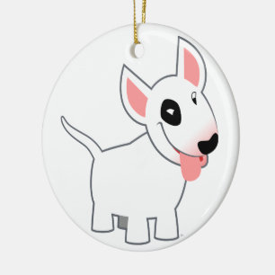 Cute Cartoon Bull Terrier Ceramic Ornament
