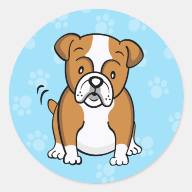 Cute Cartoon Bulldog Sticker (Front)