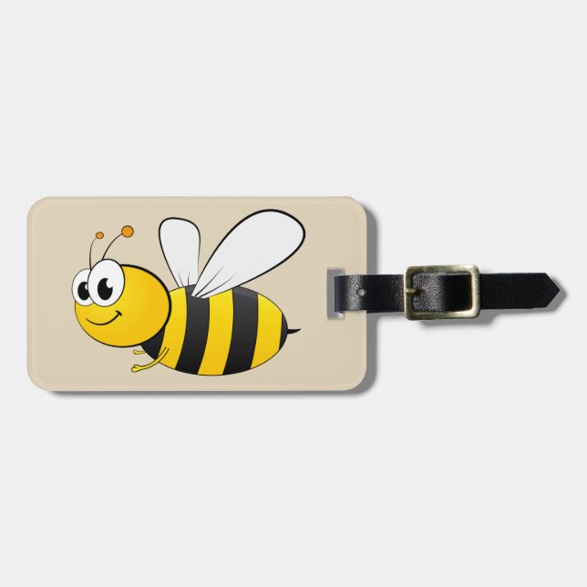 Cute cartoon Bumble Bee Luggage Tag (Front Horizontal)