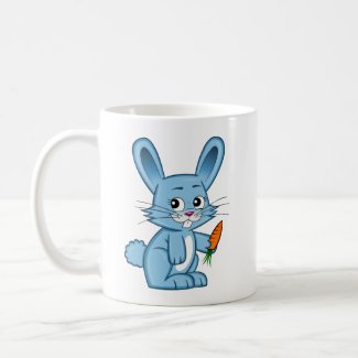 Cute Cartoon Bunny Holding Carrot Mug