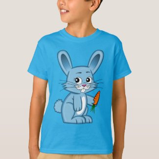 Cute Cartoon Bunny Holding Carrot Kid's T-Shirt