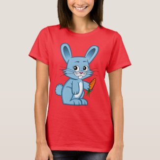 Cute Cartoon Bunny Holding Carrot Women's T-Shirt