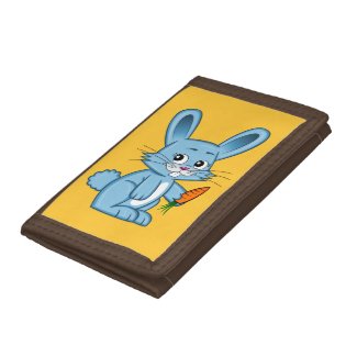 Cute Cartoon Bunny Holding Carrot Wallet