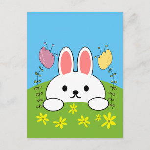 Cute Cartoon Bunny Rabbit Postcard