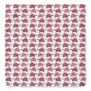 Cute Cartoon Burgundy Tortoise Pattern Bandana
