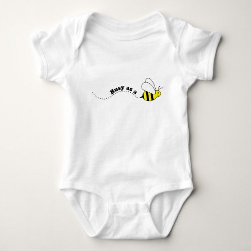 Cute Cartoon Busy Little Bee Baby Bodysuit