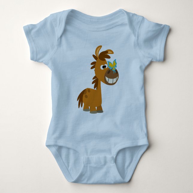 Cute Cartoon Butterfly Pony  Baby Apparel Baby Bodysuit (Front)