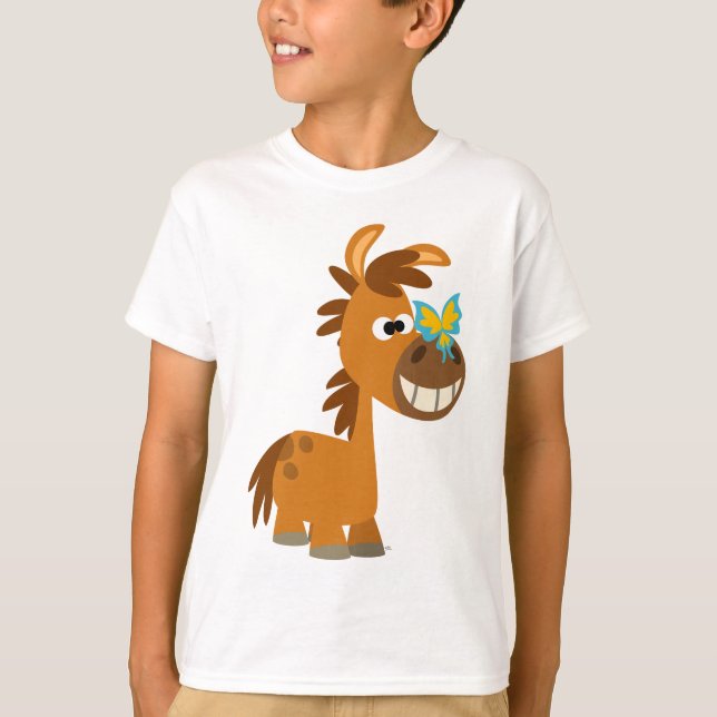 Cute Cartoon Butterfly Pony  Children T-Shirt (Front)