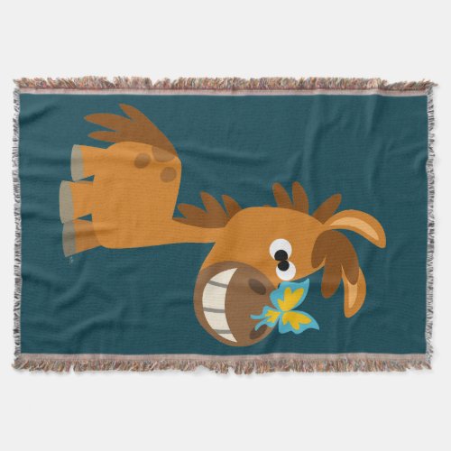 Cute Cartoon Butterfly Pony Throw Blanket