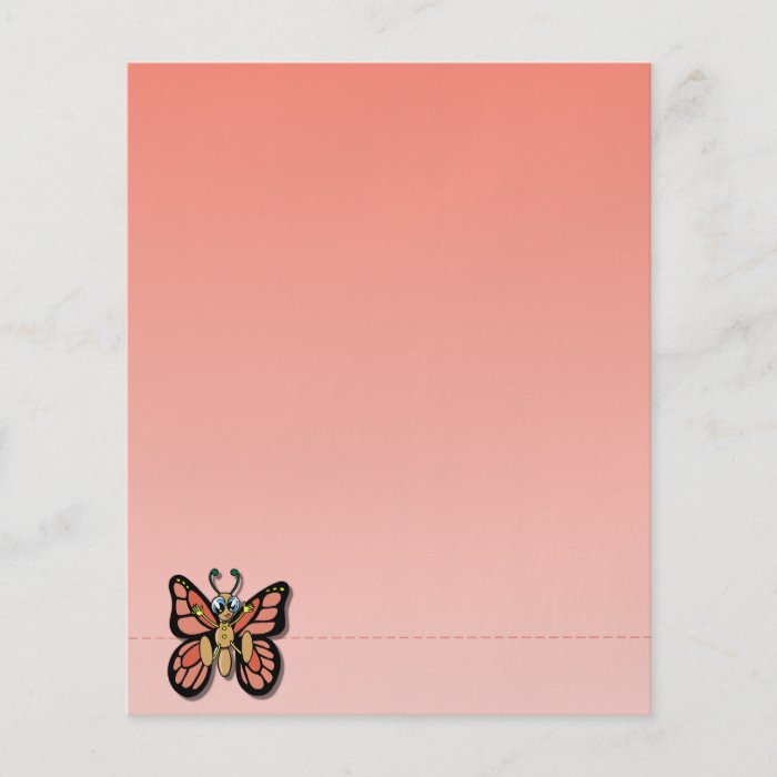 Cute Cartoon Butterfly Stationery Flyer