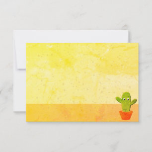 Cute Cartoon Cactus Painting Blank Note Card