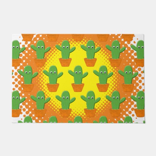 Cute Cartoon Cactus Pattern  Doormat
