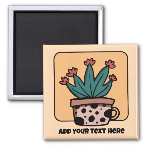 Cute Cartoon Cactus Plant Personalized Magnet