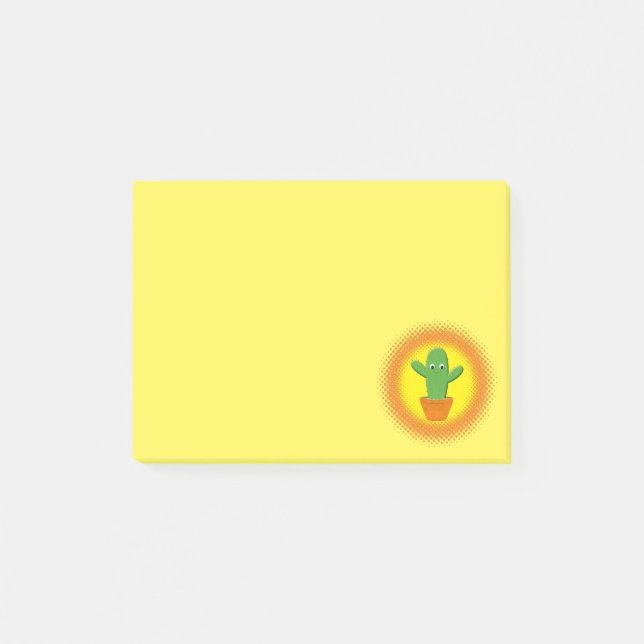 Cute Cartoon Cactus Post-it Notes (Front)